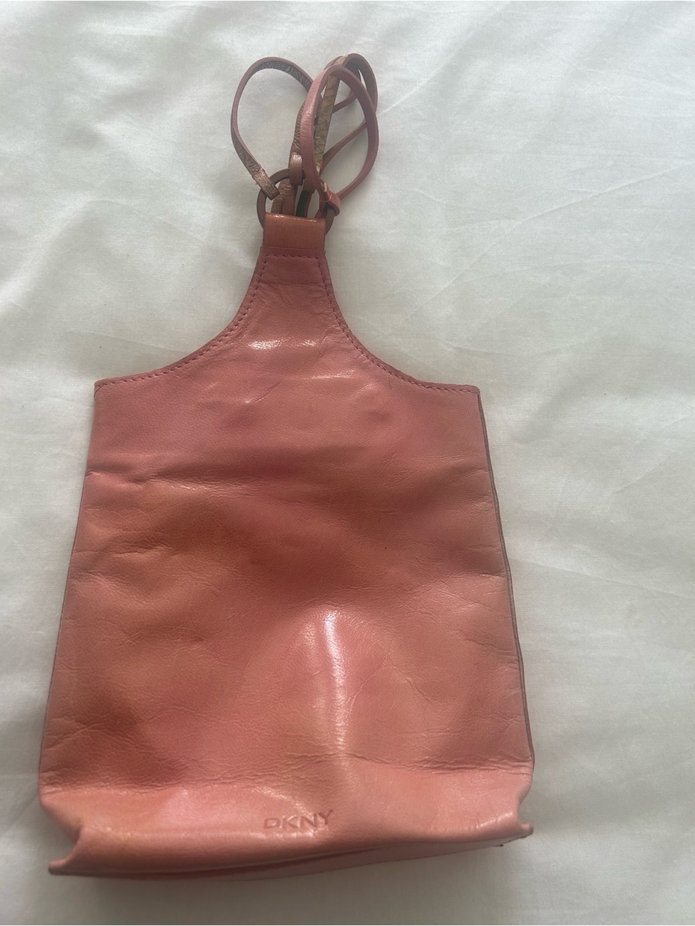 DKNY Coral Pink Leather Mini handbag